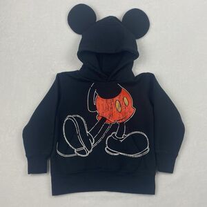 Disney Mickey Mouse Sweater Kids Extra Small Black Red Hoodie Sweatshirt Casual